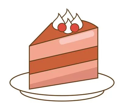 Sweet slice cake Stock Illustration