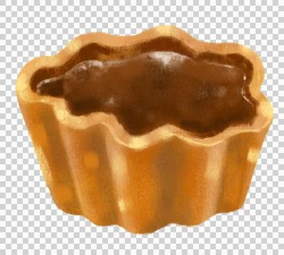Sweet small Chocolate tart pie dessert bakery chalk illustration drawing Stock Illustration
