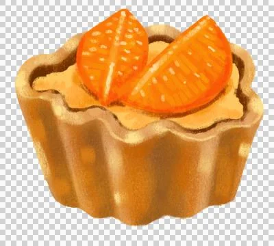 Sweet small fruit orange tart pie dessert bakery chalk illustration drawing Stock Illustration