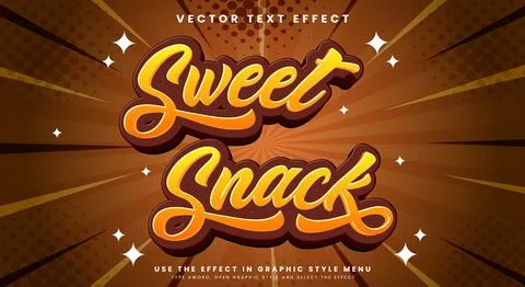 Sweet Snack editable text effect template 스톡 일러스트