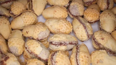 Sweet snack snacks rotating seamless looping food texture pattern close up Stock Footage 103092458