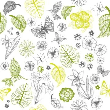 Sweet spring doodles Stock Illustration