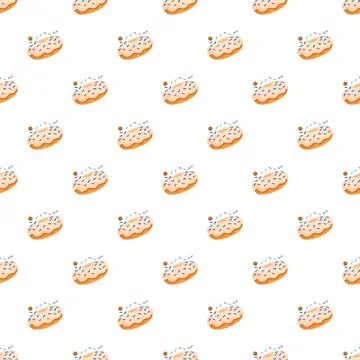 Sweet sprinkled donut pattern creating a delicious background Stock Illustration