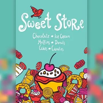 Sweet Store Background Stock Illustration