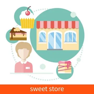 Sweet Store Stock Illustration