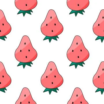 Sweet strawberry Berry summer pattern Hand drawn 스톡 일러스트