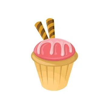 Sweet Strawberry Pudding Illustration Stock Illustration