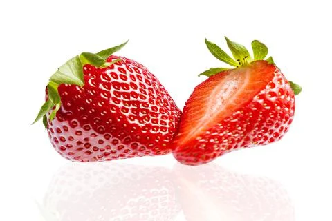 Sweet strawberry on white background Stock Photos