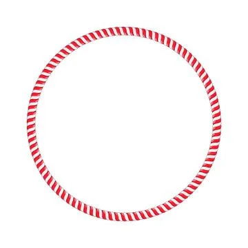 Sweet Striped Candy cane red Circle Frame for christmas design isolated on wh Stock Illustration