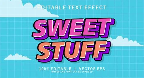 Sweet stuff vector text effect with modern style design Stock Illustration