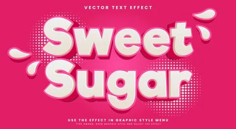 Sweet Sugar 3d editable text effect Template Stock Illustration