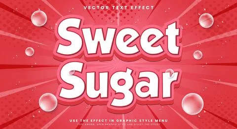 Sweet Sugar 3d editable text effect Template Stock Illustration
