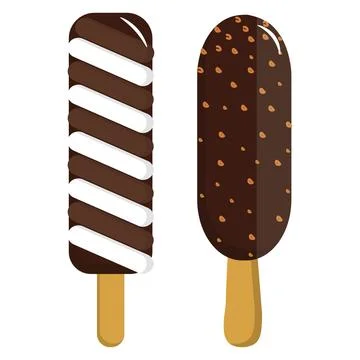 Sweet Summer Popsicle Collection Flat Design Stock Illustration