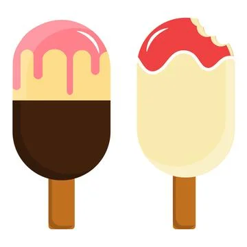 Sweet Summer Popsicle Collection Flat Design Stock Illustration