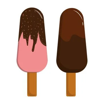Sweet Summer Popsicle Collection Flat Design Stock Illustration