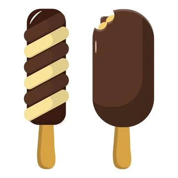 Sweet Summer Popsicle Collection Flat Design Stock Illustration