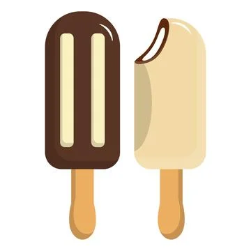 Sweet Summer Popsicle Collection Flat Design Stock Illustration