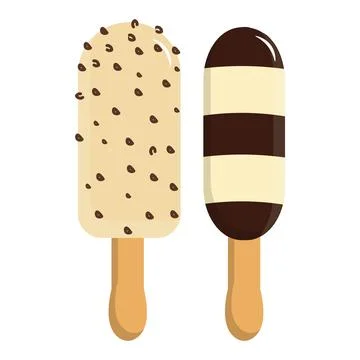 Sweet Summer Popsicle Collection Flat Design Stock Illustration