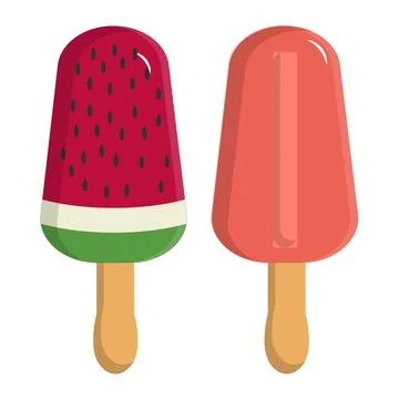 Sweet Summer Popsicle Collection Flat Design Stock Illustration