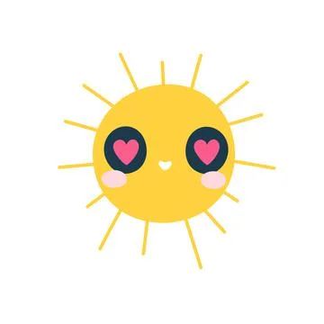 A sweet sun with a face Stock Illustration