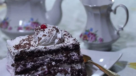 Sweet Table with Cake Stock Footage 73511239