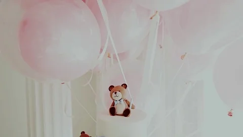 Sweet table for a first birthday Stock Footage 74516330