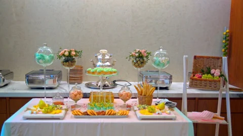 Sweet table, food, sweets Stock Footage 65212741