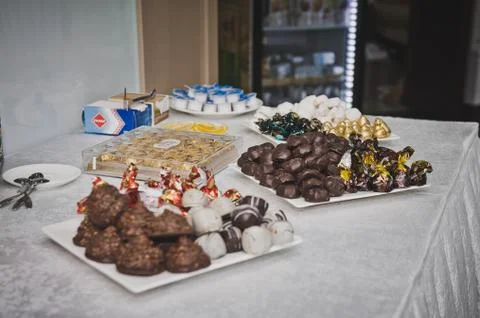 Sweet table for the holiday 7741. Stock Photos