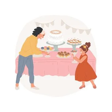 Sweet table isolated cartoon vector illustration. Stock Illustration
