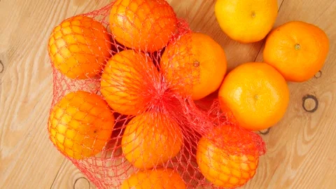 Sweet tangerine on the table. Video stock 238889349