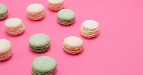 Sweet tasty macaroons Stock Footage 102785389