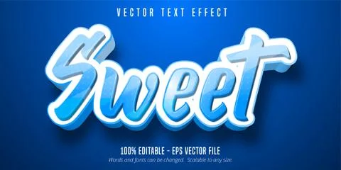 Sweet text, cartoon style editable text effect Stock Illustration