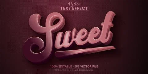 Sweet text, cartoon style editable text effect Stock Illustration