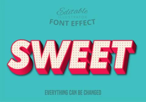 Sweet text, editable text style Stock Illustration