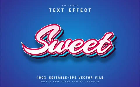 Sweet text effect editable Stockillustratie