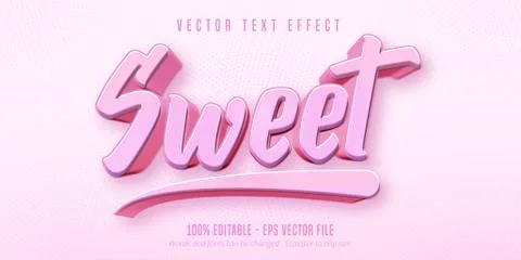 Sweet text, game style editable text effect Stock Illustration