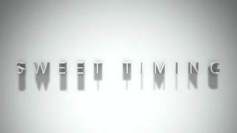 Sweet timing 3D title animation white text on a white background Stock Footage 299747920
