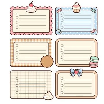 Sweet Treats Sticky Note Bundle 스톡 일러스트