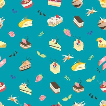 Sweet turquoise pattern Stock Illustration