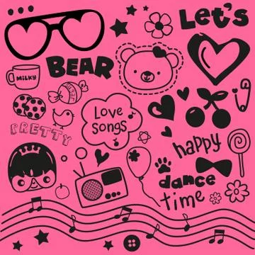 Sweet Valentine Vectors Set Stock-Illustration