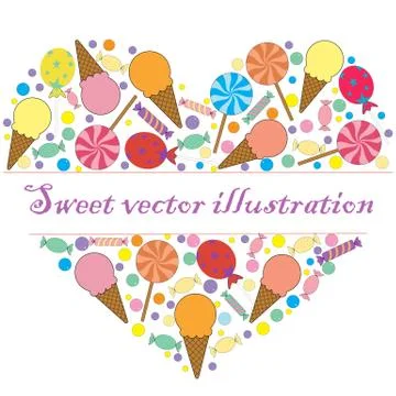 A sweet vector card for your text Illustrazione stock