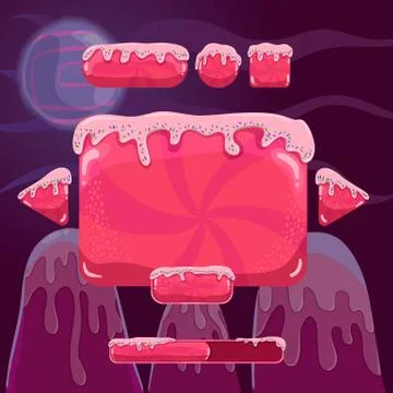 Sweet vector cartoon user interface games. Game design illustration. Stock Illustration