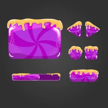 Sweet vector cartoon user interface games Stock Illustration