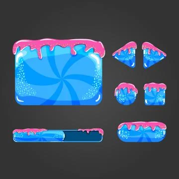 Sweet vector cartoon user interface games Stock Illustration