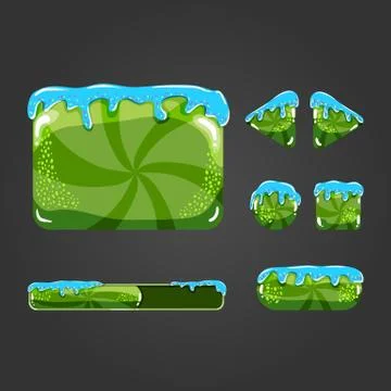 Sweet vector cartoon user interface games Stock Illustration