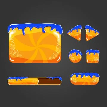 Sweet vector cartoon user interface games Stock Illustration
