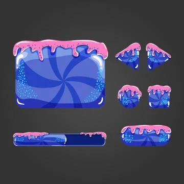 Sweet vector cartoon user interface games Stock Illustration