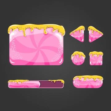 Sweet vector cartoon user interface games Stock Illustration