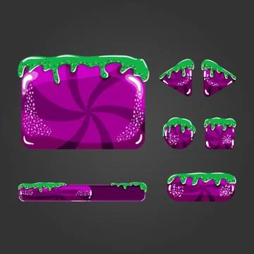 Sweet vector cartoon user interface game Stock Illustration