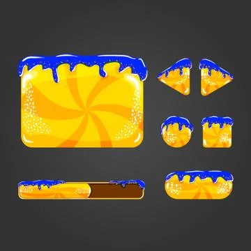 Sweet vector cartoon user interface games Stock Illustration